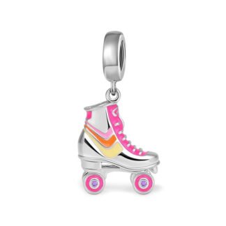Pink Retro Roller Skate Charm