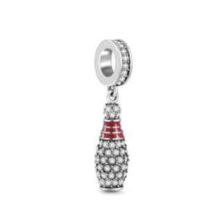 Sparkly Over the Top Bowling Pin Charm