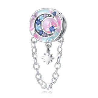 Long Cosmic Magic Gradient Moon Star Chain Charm