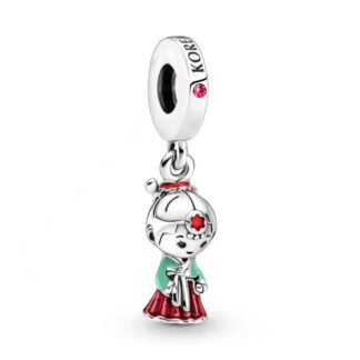 Traditional Korean Girl Mint Red Dress Charm