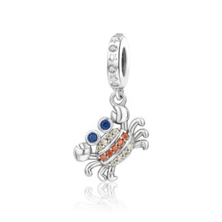 Sparkly Crab Blue Eyes Charm
