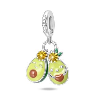 Happy Cartoon Avocado Duo Fruit Couple Charm
