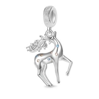 Silver Majestic Gems Deer Charm