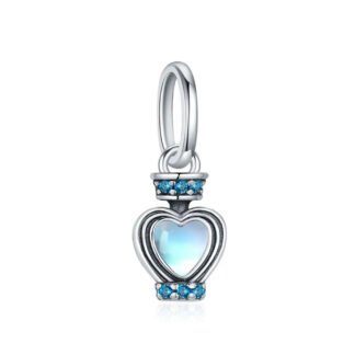 Silver Blue Heart Love Potion Charm