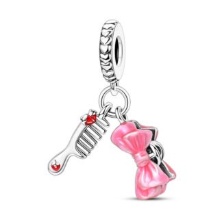 Comb and Pink Bow Charm
