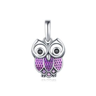 Big Eye Purple Owl Charm