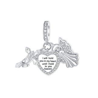 Silver Heart Heavenly Message Faith Charm