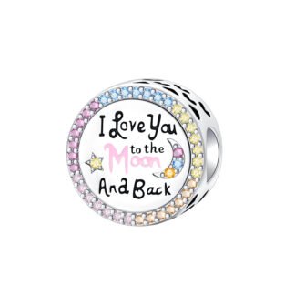 Message Love to the Moon And Back Charm