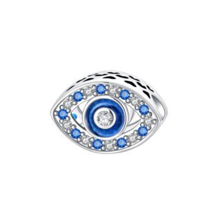Silver Eye Blue and White Gems Vision Charm
