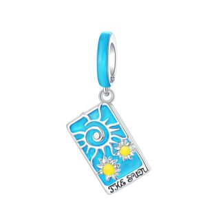 Blue The Sun Tarot Card Charm