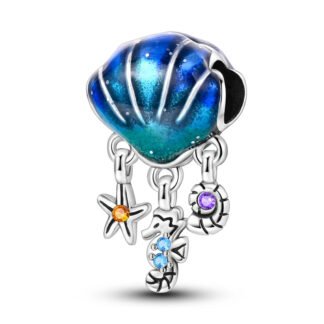Oceanic Big Seashell Seahorse Starfish Dreamcatcher Charm