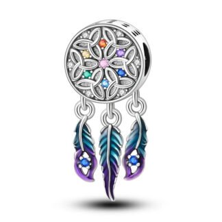 Detailed Rainbow Gems Dreamcatcher Charm