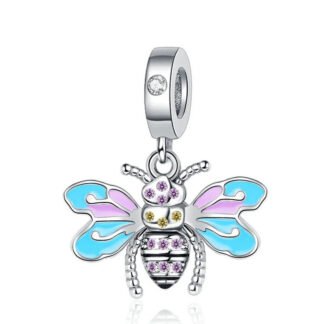 Geometric Bee Big Wings Flowers Insect Charm