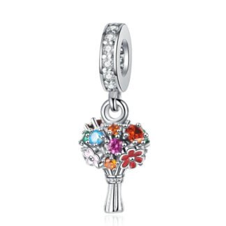 Vivid Gems Flower Bouquet Charm