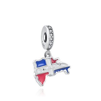 Silver Colored Dominican Republic Charm