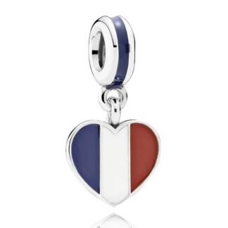 Silver Heart France Love Blue Band Country Charm