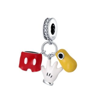 Silver Mickey Mouse Pants Glove Shoe Disney Charm