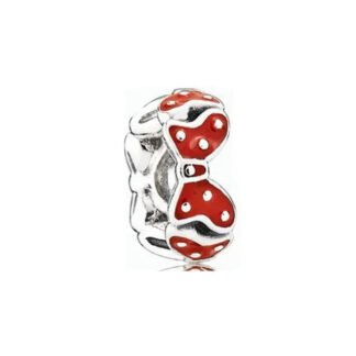 Silver Dots Red Bows Minnie Disney Charm