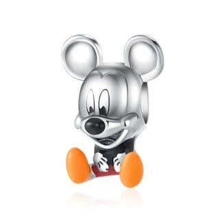 Silver Big Head Mickey Mouse Sitting Disney Charm