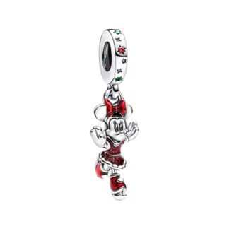 Silver Red Dress Minnie Mouse Disney Charm