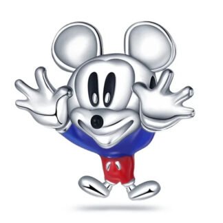 Silver Cheering Mickey Mouse Charm