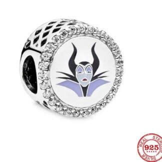 Silver Round Maleficent Icon Snow White Charm