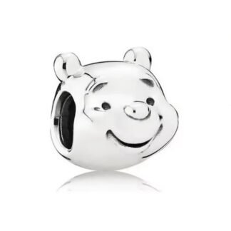Silver Pooh Bear Head Winnie Charm