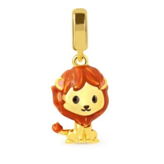 Golden Friendly Baby Lion Orange Mane Charm