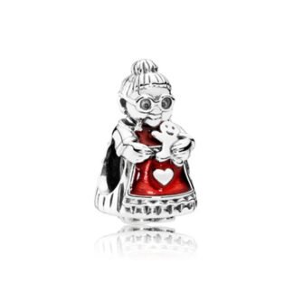 Silver Old Lady Grandma Gingerbread Man Cozy Charm