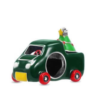 Green Pickup Truck Carrying Christmas Tree Charm