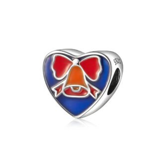 Silver Heart Red Bell Blue Christmas Charm