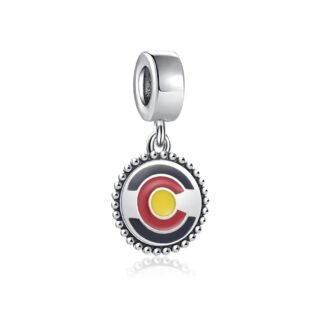 Silver Colorado Flag Medal Charm