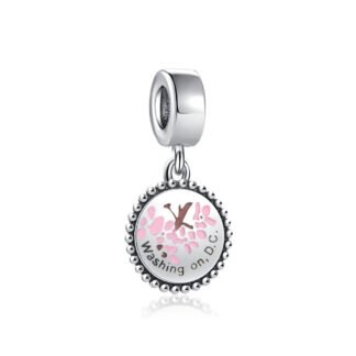 Silver Abstract Cherry Blossom Washington D.C. Medal Charm