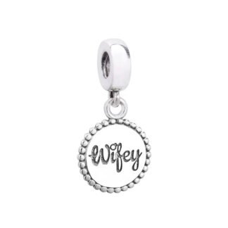 Silver Wifey Medal Charm