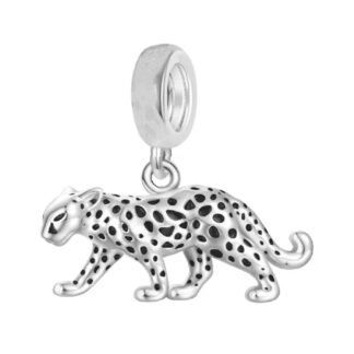 Silver and Black Cheetah Animal Charm