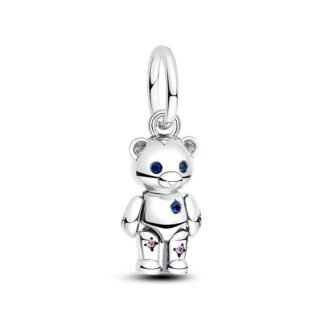 Silver Bear Robot Animatronic Charm
