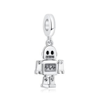 Silver Robot Waveform Screen Charm