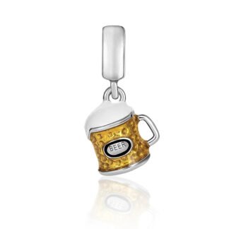 Silver Yellow Foaming Beer Mug Charm
