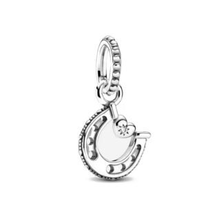 Silver Horseshoe Small Heart Charm