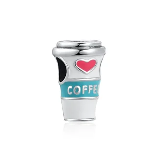Silver Coffee Cup Charm