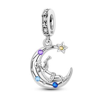 Silver Fairy Girl Monocular Telescope Moon Charm