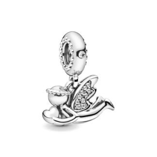 Silver Winged Person Pearly Charm