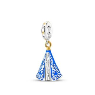 Silver Virgin Mary Faith Blue Charm