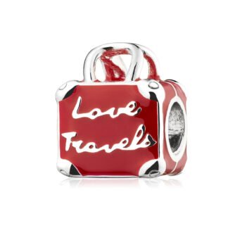 Silver Love Travel Red Bag Charm