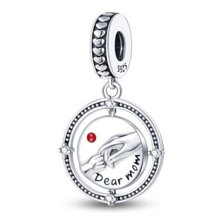 Silver Dear Mom Hold Hands Charm