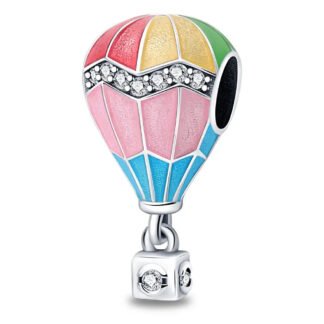 Silver Vivid Hot Air Balloon Charm