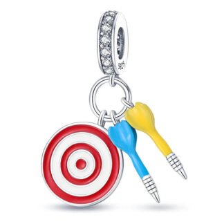 Silver Darts Bullseye Target Hobby Charm