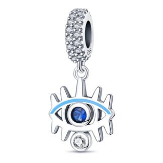 Silver Spiky Blue Eye Vision Charm