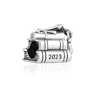 Silver Book Stack 2023 Learning Charm