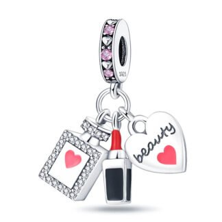 Silver Red Lipstick Perfume Beauty Charm